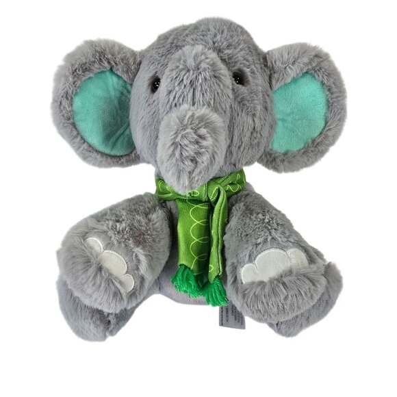 Animal Adventure Other - Animal Adventure 11" 2021 Gray Elephant with Green Scarf Stuffed Plush